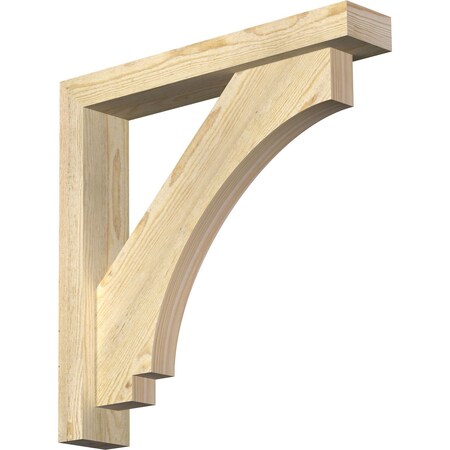 Ekena Millwork Imperial Block Rough Sawn Bracket w/ Offset Brace, Douglas Fir, 4"W x 22"D x 22"H BKT0402X22X22IMP05RDF